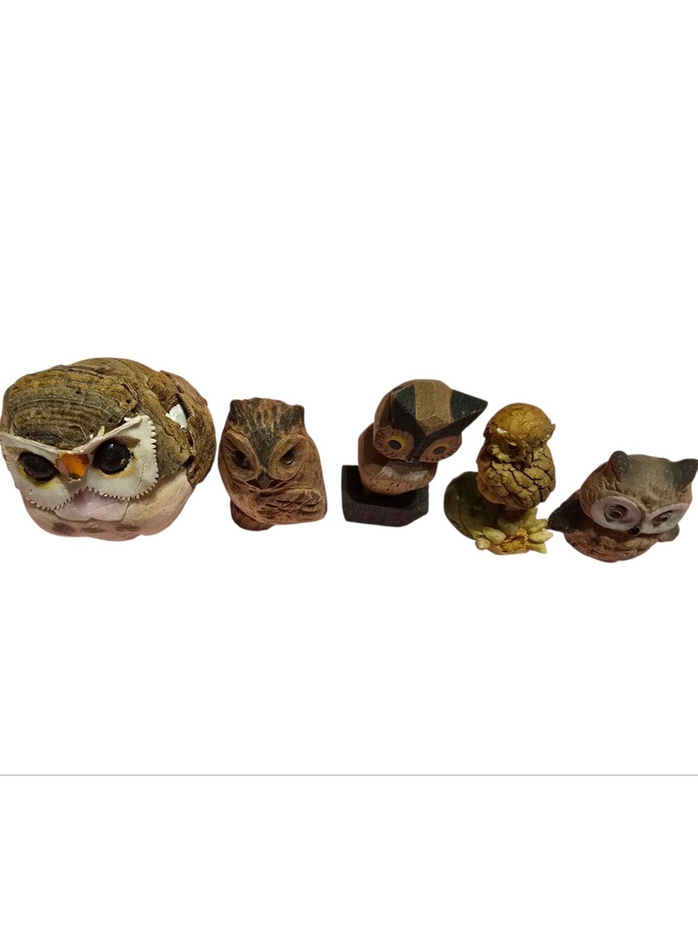 Vintage | Assorted Brown Owl Figurine Set